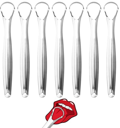 Raspador de lengua, rascador de lengua para adultos y niños, rascador de lengua de metal, limpiador de lengua de acero inoxidable, limpiador de lengua para adultos