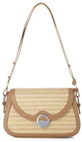 Freiesoldaten Sac de Paille pour l'été pour Femmes Sac à Bandoulière Tissé Sacs à Main de Vacances Tendance 2025