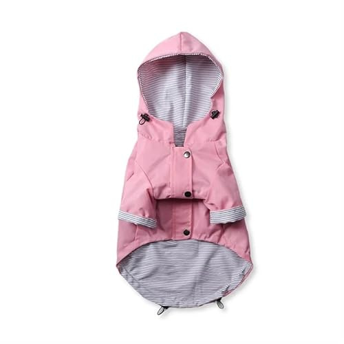 Vattentät hundregnjacka med luva, utomhussport Vattentät och vindtät hundregnjacka for små medelstora och extra stora hundar Andas Bekväm Lätt att bära och slitstark(Pink,4XL)