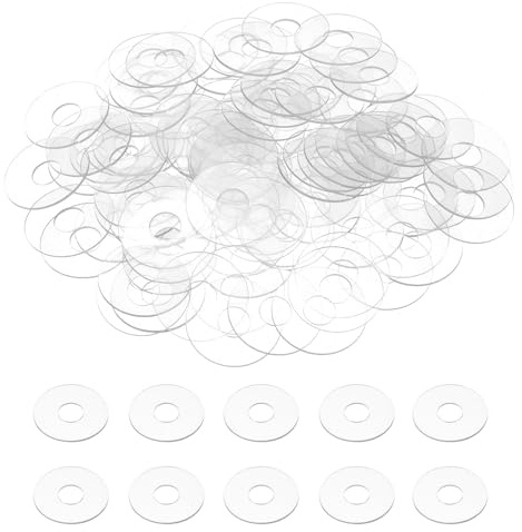 QUARKZMAN 120Pz M10 Rondella Piatta PVC, 10mm ID 30mm OD 1mm Spessore Rondelle Guarnizioni Idrauliche Kit Piatte Guarnizione Plastica Distanziale Tenuta Anello Alzaporta Trasparente