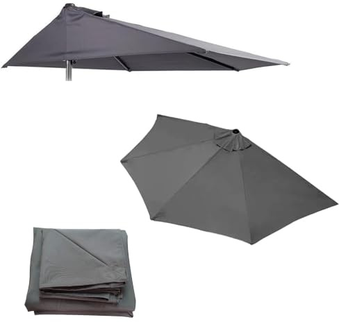 HEYBB Sonnenschirm Halbrund Knickbar,Balcony Umbrella,Halbschirm Balkon Schirm,Sonnenschirm Halb Rechteckig,Sonnenschirm Uv Schutz,2.7m Für Innengärten, Balkone(Nur Schirmdeckel)
