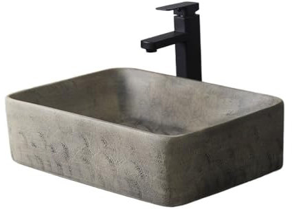 Lavabo da Appoggio Lavandino da appoggio quadrato for esterni e interni, for bagno, vintage, for patio, singolo lavabo Lavabo Bagno(M)
