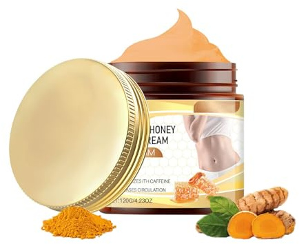 Hautstraffungscreme, heiße Schweißcreme mit Kurkuma für Bauchfett und Cellulite, langanhaltende feuchtigkeitsspendende Massagelotion vor und nach dem Training, für Oberschenkel, Beine, Bauch, Arme und