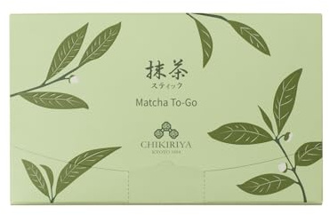 Chikiriya Premium Uji Matcha Powder Sticks, 10 Count, Pure Japanese Green Tea, No Additives, For Hot & Cold Drinks