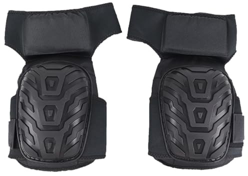 Bibykivn Knieschoner mit Hartschale Stoßfest, Rutschfest & Atmungsaktiv Profi-Kniepolster für Bau, Werkstatt & Outdoor (Schwarz Langversion)