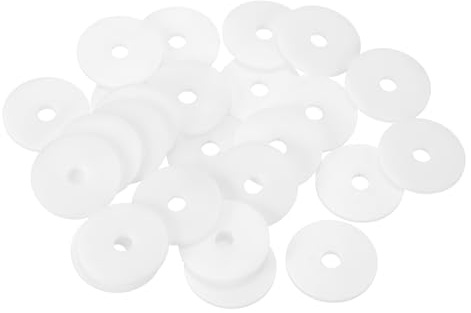 QUARKZMAN 25Pcs M6 Rondelle Rondella Liscia 6mm ID 30mm OD 2mm Bianco | Piatte In Nylon, Spessori Plastici, Per Viti Bulloni Riparazione Idraulica Rubinetto Da Giardino