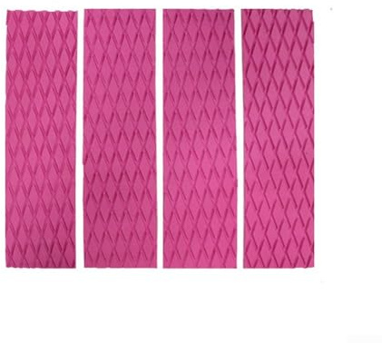 Yhenlovtt Quad-Grip für Surfbrett, Skimboard, plus Pad-Set mit Diamantrille für Teile, Traktionsschwanz, rutschfest, selbstklebend, Eva für Matten (Pink 4)