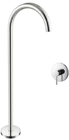 Robinet de Baignoire Autoportante Chromé Monotrou Mitigeur Bain Douche a Poser G1/2'',Chromé
