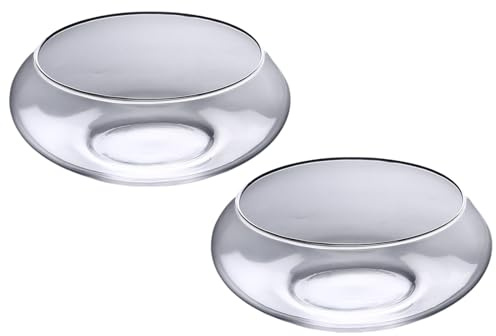 YIXANNX Ciotola per bonsai sacra, vaso per piante in vetro trasparente con fiore di loto, per impianti idroponici o anche per pesci Betta. La parte superiore aperta consente, 25 cm, 25**10 cm