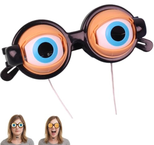 Generisch Crazy Eyes Brille – Lustige Brille mit manueller Blinzelfunktion, leichte Neuheitsbrille für Shows, Partys und Fotos (Klassiker)