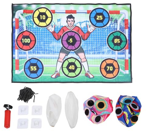 Qudinip Juego de Pelota de Fútbol, ​​Equipo de Práctica de Fútbol para Niños con 2 Pelotas de Fútbol Suaves, Bomba de Aire y Portería de Franela para Jardín Interior y Exterior