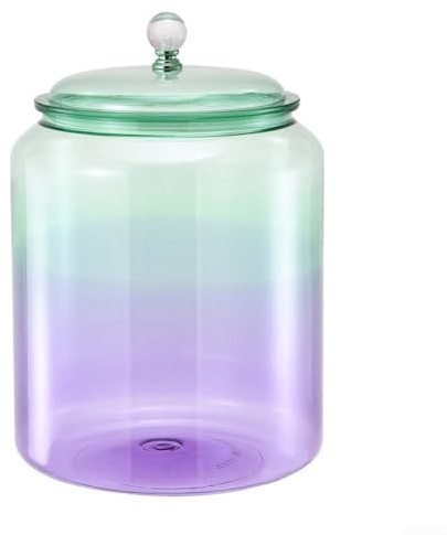 Accarugty Barattolo di vetro ermetico di grande capacità, contenitore antipolvere da cucina per tè, caramelle e prodotti secchi, design trasparente per alimenti (3L)