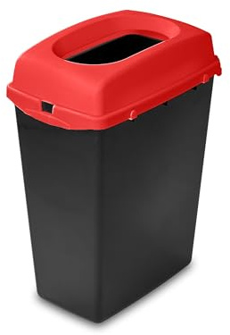 Addis Recycling Bins Kitchen 40L Red Open Top Bin | Stackable Modular Waste Separation | Colour Coded Recycling for Home & Office | UK Made