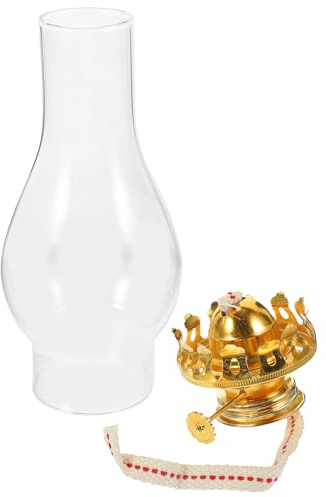 Healeved Zubehör für Öllampen aus Aluminiumlegierung und Glas mit Retro Öllampenabdeckung Praktisch und Langlebig für Petroleumlampe Ersatzteile und Camping