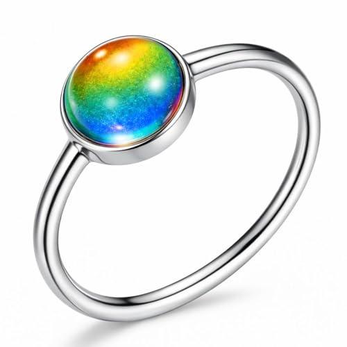 Ello Elli Minimalist Style Stainless Steel Mood Ring (S, 6)
