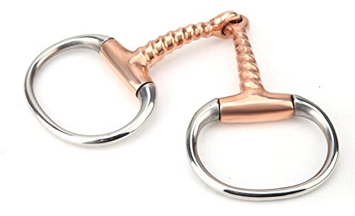 Häst Ring träns Häst tugga rostfritt stål Äggbutt Bits Koppar Korkskruv Mun Frans Länk Lös Ring Koppar träns
