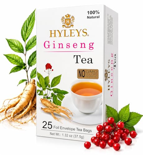 Hyleys Ginseng & Tè Verde al gusto naturale di guaranà e arancia, 25 conteggi