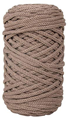 Rayher Braidy Filo Riciclato, intrecciato, 4 mm ø, Tortora, Gomitolo circa 60m (250 g), Filato per Lavori Creativi, Macramè, Pannelli, Progetti Con Corde, 42010509