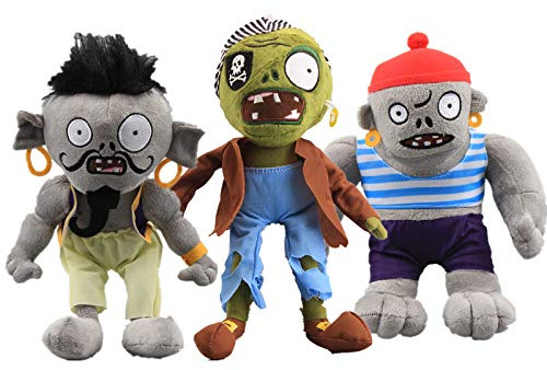 uiuoutoy 3 Unids Zombies Peluche Pirata Zombie Gargantuar Priates Magic Lamp Zombie Plushies Soft Toys Muñecas