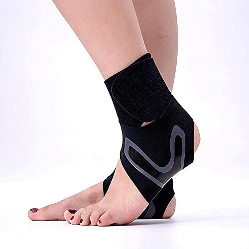 Ankle Supports for Weak Ankles GENERISE Adjustable Ankle Brace Provides Compression & Ankle Support for Sprained Ankle, Tendonitis, Ligament Damage & More - Black (Medium (Left Foot))