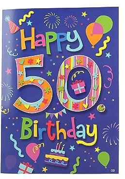 Depesche 0011673-009 - Glückwunsch-Karte zum 50. Geburtstag, ausgefallene Geburtstagskarte mit Musik, Spruch und beweglichen Elementen, inkl. Umschlag, 14,8 x 21 cm