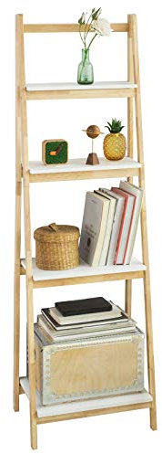 SoBuy FRG162-N Moderna Estantería Escalonada, Librería, Estantería de Pared, Estante de 4 Plegable Niveles, Estanteria Escalera 42 x 34 x 140 cm, ES
