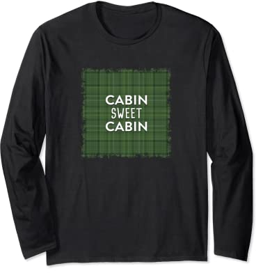 Cabin Sweet Cabin Green Plaid Dark Langarmshirt