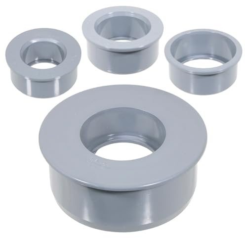 SPARES2GO 110mm Soil Pipe Reducer + 32mm 40mm 50mm Boss Adaptor Solvent Weld Push Fit Kit (Grey)