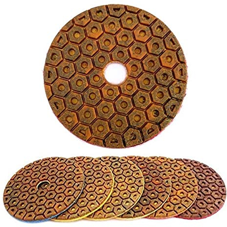 Aqxyxsw 4 STÜCKE 4 Zoll 100 mm Wet Metal Diamond Polierpads Schleifscheibe for Beton Granit Marmor Steinboden Schleifscheibe Discs fangzi (Color : 4pcs Grit 50, Size : 4 inches)