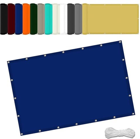 Telo di ricambio per ombrellone 3 x 4 m Impermeabile Tessuto Ombreggiante con Occhielli Protezione Raggi UV HDPE Tenda da Sole per Esterno Giardino Terrazza, Blu Scuro