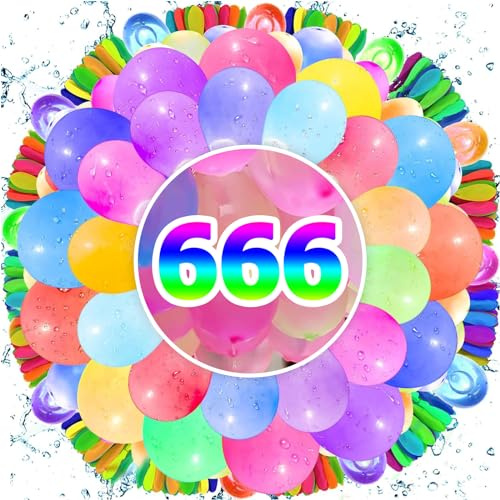666 st, självtätande vattenbomb, vattenballonger, vattenbomber fyllning 60 sektioner, färgglada bomber av vattenballonger, för sommar pool strand trädgård lek