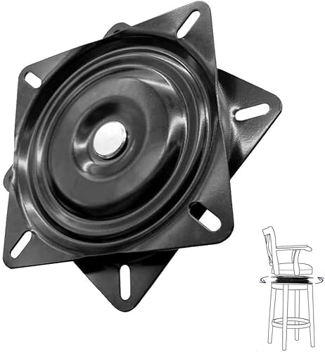 Serenelight Cuscinetti Girevoli Quadrati, Piatto Girevole, Cuscinetto Piatto Rotante, Giradischi Girevole a 360 °, Portante 200Kg, per Sgabelli, Tavoli, Librerie (Nero)