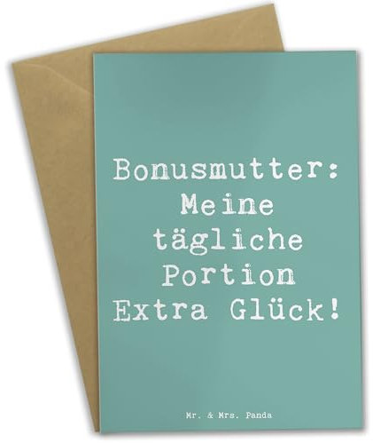 Mr. & Mrs. Panda Beileidskarte Spruch Bonusmutter Glück - Geschenk, Freude, osterkarte, einladungskarten, Familienmitglieder, Familie, Bindung, Grußkarten, dankeskarten, Elternteil, Weihnachten
