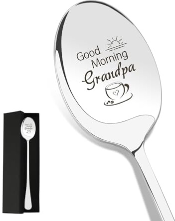 Fathers Day Gift for Grandad Grandpa Gifts Ideas for Grandad Presents for Grandad Great Grandad Coffee Lovers Tea Lovers Stainless Steel Spoon with Gift Box Grandpa Gifts for Grandad Birthday Gifts
