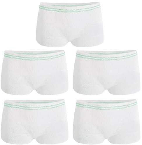 Bettinay 5 Pcs Net Pants for Incontinence Pads, Reusable Disposable Net Knickers for Women and Men (XL)