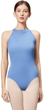 ModLatBal Gymnastikanzug für Damen, Neckholder, Spandex, Ballett, Tanz, Gymnastik