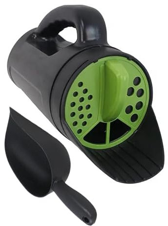 Eoixuqba Spargitore per fertilizzanti manuali, spargitori a portata di mano per, Dimensione di apertura regolabile da 2,5 litri con pala, Distensatore di sale di neve, spargimento di cibo di terra