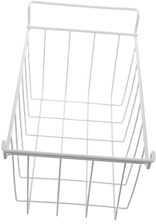 Holibanna Freezer Wire Storage Basket with Hanging Handle, Thickened 42x22x20cm Metal Chest Freezer Organizer Rack for Kitchen Refrigerator Organization and Food Storage