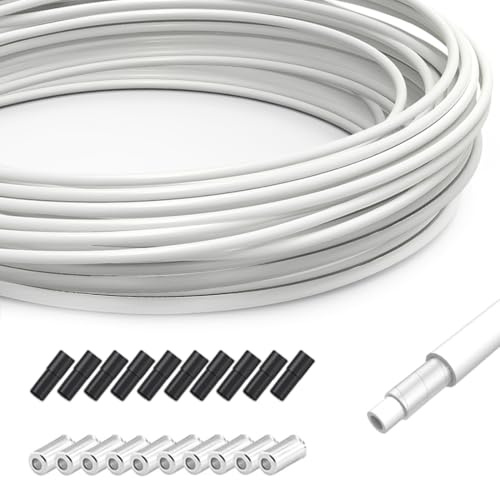 TAPKUA 10m Gaine de Câble de Frein de Vélo Blanc Diamètre 5mm, Tuyau Extérieur Avec Embouts