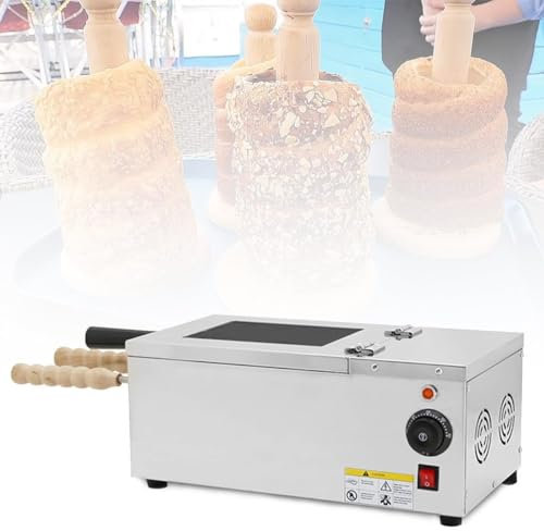 BOOZXCV Elektrischer Schornstein Konditoreimaschine Rollwaffelmaschine, Eisschornstein Konditoreimaschine Brötchenbrotofen Elektrischer runder hohler