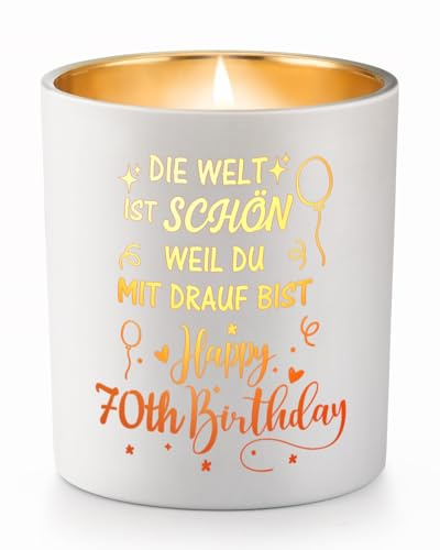 70 Geburtstag Frau, 7Oz Flammenduftkerze Geburtstagsgeschenk für Frauen | Geschenk Freundin Geburtstag, Geschenke Geburtstagsgeschenke für Frauen Freundin Frau Mama Schwester Oma Tante