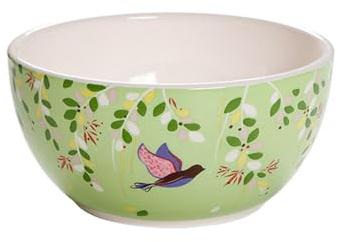 Ensaladera de frutas de cerámica verde de 6 pulgadas con pequeño creativo fresco e individual en color esmaltado para uso doméstico