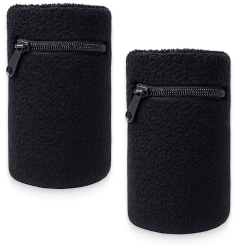 2 Stück Schweißband Sport Wristband, Handgelenktasche mit Praktischer Reißverschlusstasche, Ideal für Fitness und Sportarten wie Fußball, Basketball und Tennis