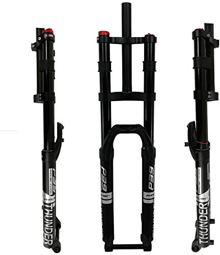 QHIYRZE Mountainbike-Gabel Downhill-Federgabel 27,5 29 Zoll Fahrradluftgabel 32 MTB DH 1-1/8 Gerader Gabelschaft 160mm Federweg 15mm Steckachse Manuelle Sperrung Fahrradgabel(Silver,27.5)