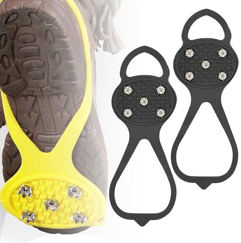 Universelle rutschfeste Greifer-Spikes, 2025 Neu Grödel, Spikes für Schuhe Winter Starker Griff, Anti Rutsch, Langlauf Schuhbedarf Ice Grips Schuhkrallen, Zum Wandern Eisfischen und Jagen (Schwarz)