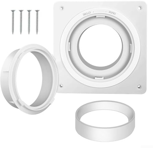 Kit de connecteur d'aération de sèche-linge avec plaque murale, compatible avec les tubes de tuyau de 10,2 cm, pour sèche-linge et évacuation d'échappement de salle de bain