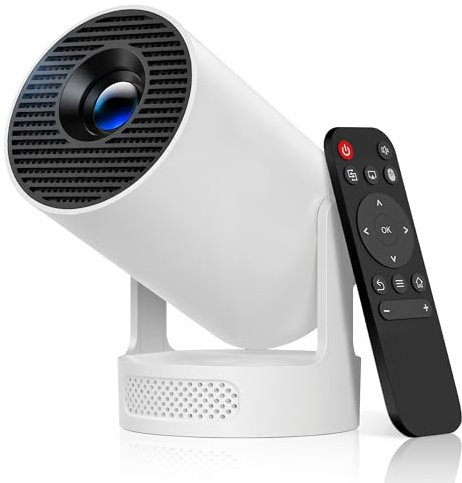 Mini Projector with Wifi and Bluetooth,1080p Support, 5W Soundbase Speaker, 180° Rotation, Auto Keystone Correction for Bedroom, Kids Room, Home Movie Nights