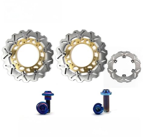 moto Rotore Disco freno posteriore Dischi Freno Anteriori E Posteriori Flottanti Per Set Di Bulloni Per YZF R1 YZF-R1 2002 2003 / R6 YZF-R6 1999 2000 2001