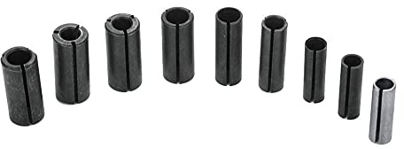 Zerodis 9Pcs Fräser Chuck Collet Schaftfräser Fräser Chuck Collet Adapter Flush Trim Fräser, 1/2 bis 1/3 Fräser Spannzangenadapter Reduzierhülse Werkzeugbohrer Geteilte Buchse Fräser Fräserhalter