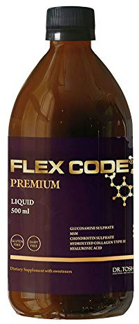 FLEX CODE PREMIUM 500ml Glucosamin & Chondroitin Hochdosiert gegen gelenkschmerzen Komplex von MSM Kollagen Hydrolysat Typ II, Hyaluronsäure.